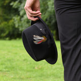 Mens' Narrow Brim Felt Fedora (Black)