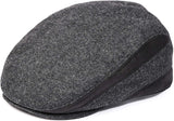 Men's Black Newsboy Cap - front view