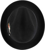 Mens' Narrow Brim Felt Fedora (Black)