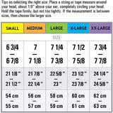 Men's fedora hat sizing chart