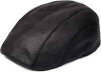 Men's Black Newsboy Cap - front view