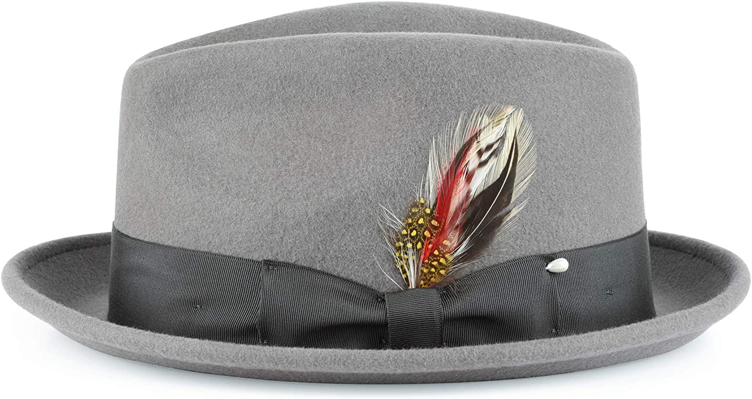 Mens' Fedora - Short Brim Gray Fedora - Crushable Felt