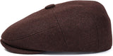 Men's brown newsboy hat - side view