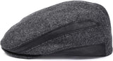 Men's ivy cap in black - side view