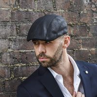 Men's Black Driving Cap - on model