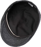 Men's black gatsby cap - view from under