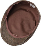 Men's brown gatsby hat - underside view