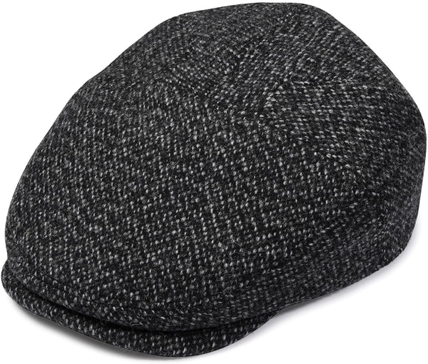 Stetson Mens Black Cotton Wool Blend Ivy Newsboy Cap Cabbie Hat L